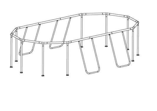 Coleman Power Steel 16' x 10' x 48" Oval Above Ground Pool Frame Set R | Bestway Customer Favorite
